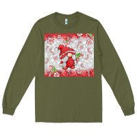 Army Green candy cane gnome Long Sleeve Tee - MaliasSmallBusiness