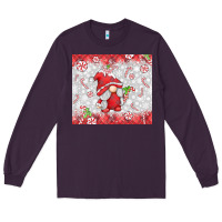 Plum candy cane gnome Long Sleeve Tee - MaliasSmallBusiness