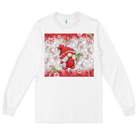 White candy cane gnome Long Sleeve Tee - MaliasSmallBusiness