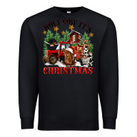 Black holy cow its christmas Premium Sweatshirt - CowGirlArtShop