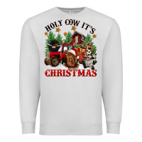 Dove Grey holy cow its christmas Premium Sweatshirt - CowGirlArtShop