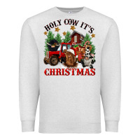 Oatmeal Heather holy cow its christmas Premium Sweatshirt - CowGirlArtShop