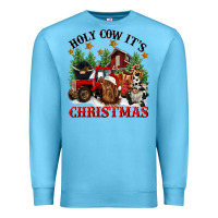 Ocean Blue holy cow its christmas Premium Sweatshirt - CowGirlArtShop