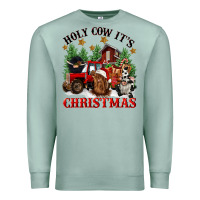 Seafoam holy cow its christmas Premium Sweatshirt - CowGirlArtShop