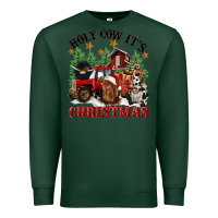 Sports Green holy cow its christmas Premium Sweatshirt - CowGirlArtShop