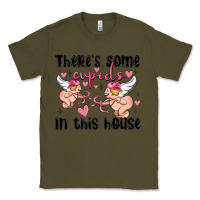 Army Green there's some cupid's in this house Classic Tee - MaliasSmallBusiness