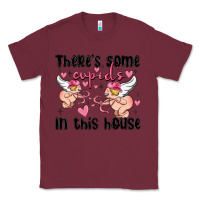 Burgundy there's some cupid's in this house Classic Tee - MaliasSmallBusiness
