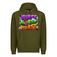 Army Green nurse nurse nurse halloween Premium Hoodie - CowGirlArtShop