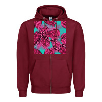 Burgundy breast cancer seamless pattern Zipper Hoodie - texasbilliewilder