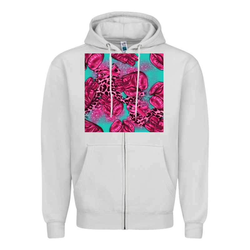Breast Cancer Seamless Pattern Zipper Hoodie by texasbilliewilder | Teevron