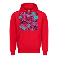 Red breast cancer seamless pattern Zipper Hoodie - texasbilliewilder