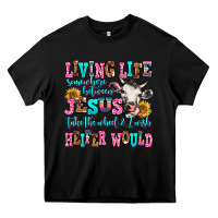 Black living life somewhere between jesus take the wheel Heavy Core Tee - AdoDesignShop