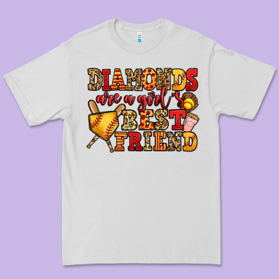 Diamonds Are A Girl's Best Friend Softball Premium Tee Designed By Jasminsmagicworld