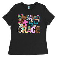 Black saved by his grace Ladies Tee - AdoDesignShop
