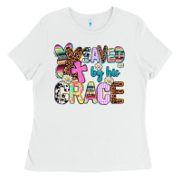 White saved by his grace Ladies Tee - AdoDesignShop