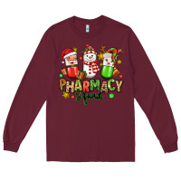 Burgundy christmas pharmacy squad Long Sleeve Tee - MaliasSmallBusiness