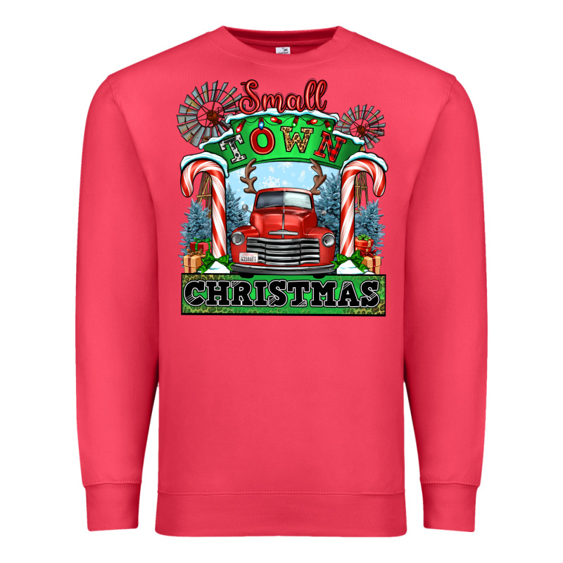 Small Town Christmas Premium Sweatshirt by CowGirlArtShop | Teevron