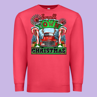 Small Town Christmas Premium Sweatshirt Designed By Cowgirlartshop