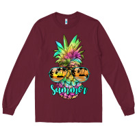 Burgundy tie dye pineapple, summer Long Sleeve Tee - JahusDesignShop