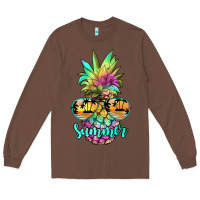 Chestnut tie dye pineapple, summer Long Sleeve Tee - JahusDesignShop