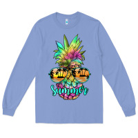 Colony Blue tie dye pineapple, summer Long Sleeve Tee - JahusDesignShop