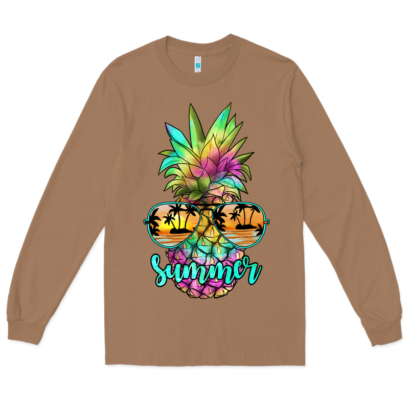 Tie Dye Pineapple, Summer Long Sleeve Tee by JahusDesignShop | Teevron