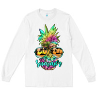 White tie dye pineapple, summer Long Sleeve Tee - JahusDesignShop
