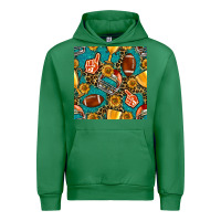 Emerald american football winner cup and helmet seamless pattern Urban Hoodie - BundleAndBundleShop