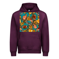 Mauve Wine american football winner cup and helmet seamless pattern Urban Hoodie - BundleAndBundleShop