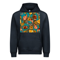 Navy american football winner cup and helmet seamless pattern Urban Hoodie - BundleAndBundleShop
