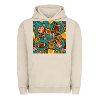 Pigment French Oak american football winner cup and helmet seamless pattern Urban Hoodie - BundleAndBundleShop
