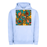 Pigment Grape Ice american football winner cup and helmet seamless pattern Urban Hoodie - BundleAndBundleShop