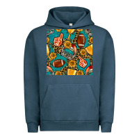 Pigment Midnight Navy american football winner cup and helmet seamless pattern Urban Hoodie - BundleAndBundleShop