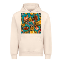 Sandshell american football winner cup and helmet seamless pattern Urban Hoodie - BundleAndBundleShop
