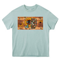 Leopard Cross Butterfly Sunflower Heavy Core Tee | Teevron
