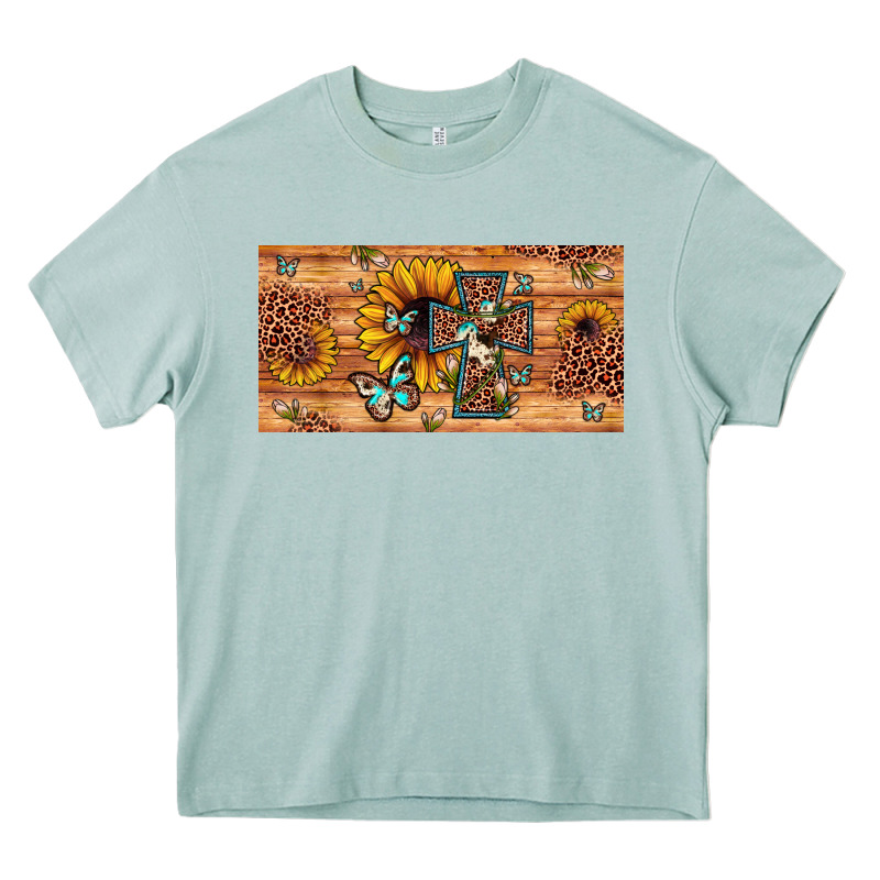 Leopard Cross Butterfly Sunflower Heavy Core Tee by JahusDesignShop | Teevron
