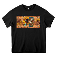 Black leopard cross butterfly sunflower Heavy Core Tee - JahusDesignShop