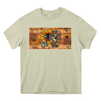 Mossy leopard cross butterfly sunflower Heavy Core Tee - JahusDesignShop