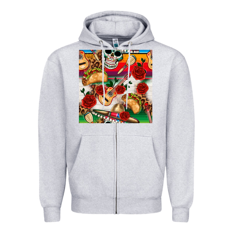 Mexican  Seamless Pattern Zipper Hoodie by texasbilliewilder | Teevron