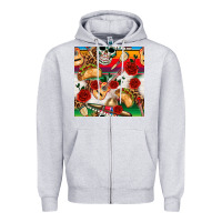 Heather Grey mexican  seamless pattern Zipper Hoodie - texasbilliewilder