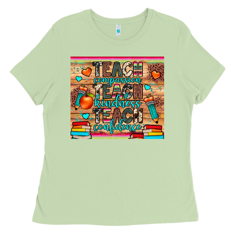 Teach Compassion Kindness Confidence Ladies Tee by JahusDesignShop | Teevron