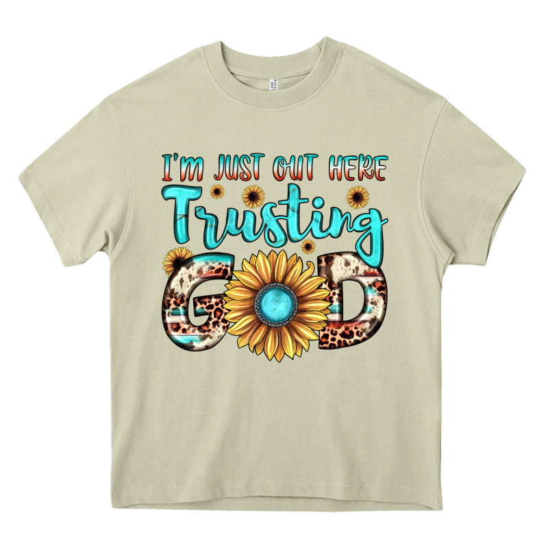I'm Just Out Here Trusting God Heavy Core Tee by JahusDesignShop | Teevron
