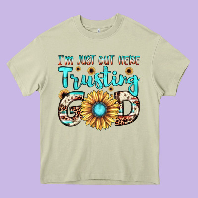 I'm Just Out Here Trusting God Heavy Core Tee Designed By Jahusdesignshop