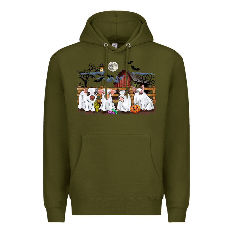 Halloween Pigs Premium Hoodie by CowGirlArtShop | Teevron