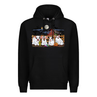 Black halloween pigs Premium Hoodie - CowGirlArtShop