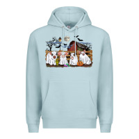 Blue Mist halloween pigs Premium Hoodie - CowGirlArtShop