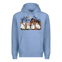 Colony Blue halloween pigs Premium Hoodie - CowGirlArtShop