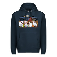 Navy halloween pigs Premium Hoodie - CowGirlArtShop