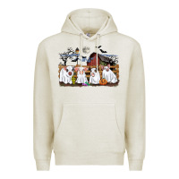 Oatmeal Heather halloween pigs Premium Hoodie - CowGirlArtShop
