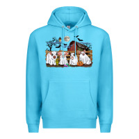 Ocean Blue halloween pigs Premium Hoodie - CowGirlArtShop